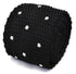 black skinny knitted tie with white polka dots